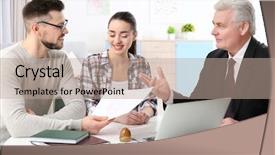  Presentation with notary - Amazing slide set having young couple at notary public backdrop and a coral colored foreground