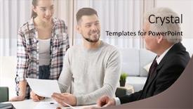  Presentation with notary - Amazing presentation having young couple at notary public backdrop and a soft green colored foreground