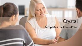  Presentation with notary - PPT theme enhanced with young couple at notary public background and a  colored foreground