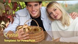  Presentation with wooden - PPT layouts consisting of young-couple-behind-a-wooden background and a red colored foreground