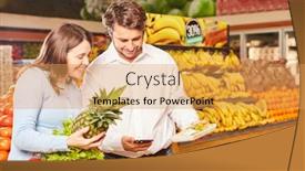  Presentation with smartphone app - Amazing theme having young-couple-buying-pineapple-uses backdrop and a yellow colored foreground
