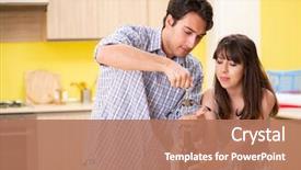  Presentation with wedding anniversary - Theme having young couple celebrating wedding anniversary background and a coral colored foreground