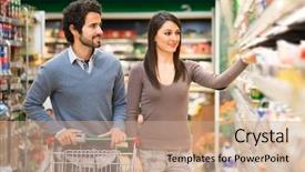  Presentation with food sensory evaluation - PPT layouts consisting of young couple choosing the best background and a coral colored foreground