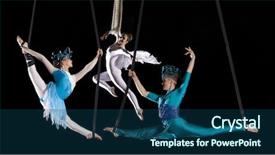  Presentation with circus - Cool new presentation design with young couple circus air gymnast backdrop and a ocean colored foreground