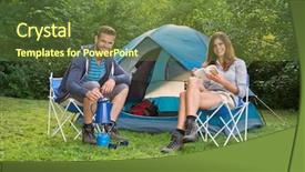  Presentation with big tent - Slides enhanced with pressing virtual type of keyboard background and a tawny brown colored foreground