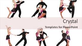  Presentation with dancing - Beautiful PPT theme featuring young couple dancing over white backdrop and a lemonade colored foreground