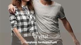  Presentation with dreams - Beautiful presentation design featuring young couple discussing their dreams backdrop and a gray colored foreground