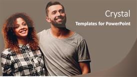  Presentation with dreams - Theme enhanced with young couple discussing their dreams and pointing forward background and a violet colored foreground