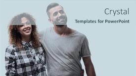  Presentation with dreams - Colorful PPT layouts enhanced with young couple discussing their dreams and pointing forward backdrop and a sky blue colored foreground