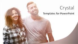  Presentation with dreams - Colorful PPT layouts enhanced with young couple discussing their dreams and pointing forward backdrop and a white colored foreground