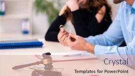  Presentation with couple - Presentation theme featuring young-couple-divorcing-in-alimony background and a lemonade colored foreground