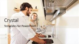  Presentation with wash - Audience pleasing PPT layouts consisting of young couple doing dishes backdrop and a lemonade colored foreground