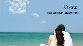  Presentation with catholic couple silhouette of young - Colorful PPT theme enhanced with young couple dreaming about house backdrop and a light blue colored foreground