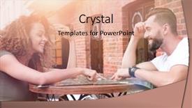  Presentation with sustainable coffee competition - Amazing slides having young couple drinking coffee cafe backdrop and a  colored foreground