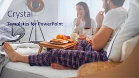  Presentation with relationship - PPT theme enhanced with young-couple-eating-delicious-oranges background and a lemonade colored foreground