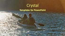  Presentation with kayak - Presentation theme featuring young-couple-enjoying-an-idyllic background and a tawny brown colored foreground
