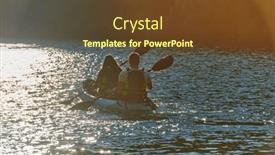  Presentation with kayak - PPT theme consisting of young-couple-enjoying-an-idyllic background and a tawny brown colored foreground