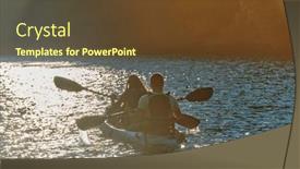 Presentation with kayak - Theme consisting of young-couple-enjoying-an-idyllic background and a tawny brown colored foreground