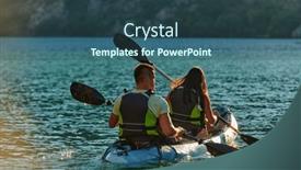  Presentation with kayak - PPT layouts consisting of young-couple-enjoying-an-idyllic background and a ocean colored foreground