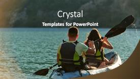  Presentation with kayak - PPT layouts having young-couple-enjoying-an-idyllic background and a dark gray colored foreground