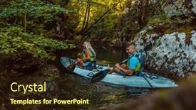  Presentation with kayak - Presentation design with young-couple-enjoying-an-idyllic background and a wine colored foreground