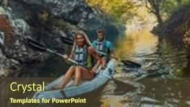  Presentation with kayak - Presentation theme featuring young-couple-enjoying-an-idyllic background and a tawny brown colored foreground