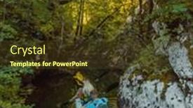  Presentation with kayak - PPT theme consisting of young-couple-enjoying-an-idyllic background and a tawny brown colored foreground