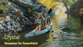  Presentation with kayak - PPT layouts consisting of young-couple-enjoying-an-idyllic background and a tawny brown colored foreground