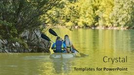  Presentation with kayak - Theme with young-couple-enjoying-an-idyllic background and a yellow colored foreground