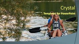  Presentation with kayak - PPT theme having young-couple-enjoying-an-idyllic background and a tawny brown colored foreground
