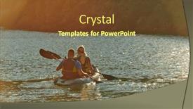  Presentation with kayak - Presentation theme enhanced with young-couple-enjoying-an-idyllic background and a tawny brown colored foreground