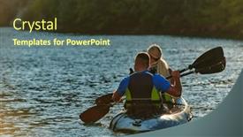  Presentation with kayak - Presentation design with young-couple-enjoying-an-idyllic background and a tawny brown colored foreground