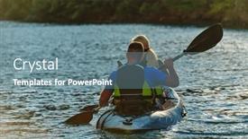 Presentation with kayak - Slide deck featuring young-couple-enjoying-an-idyllic background and a seafoam green colored foreground