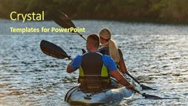  Presentation with kayak - Slide set having young-couple-enjoying-an-idyllic background and a tawny brown colored foreground