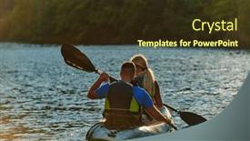  Presentation with kayak - Presentation theme featuring young-couple-enjoying-an-idyllic background and a tawny brown colored foreground
