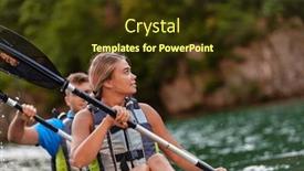  Presentation with kayak - PPT theme consisting of young-couple-enjoying-an-idyllic background and a tawny brown colored foreground