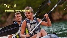  Presentation with kayak - Presentation theme having young-couple-enjoying-an-idyllic background and a tawny brown colored foreground