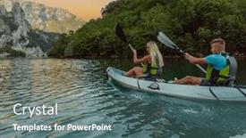  Presentation with kayak - Presentation design enhanced with young-couple-enjoying-an-idyllic background and a ocean colored foreground