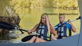  Presentation with kayak - Slide deck with young-couple-enjoying-an-idyllic background and a yellow colored foreground