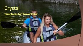  Presentation with kayak - PPT layouts having young-couple-enjoying-an-idyllic background and a tawny brown colored foreground
