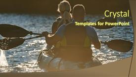  Presentation with kayak - Slide set consisting of young-couple-enjoying-an-idyllic background and a tawny brown colored foreground