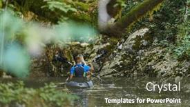  Presentation with kayak - PPT theme having young-couple-enjoying-an-idyllic background and a tawny brown colored foreground