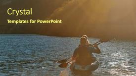  Presentation with kayak - PPT theme with young-couple-enjoying-an-idyllic background and a tawny brown colored foreground