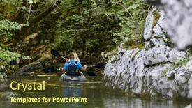  Presentation with kayak - Slide deck having young-couple-enjoying-an-idyllic background and a tawny brown colored foreground