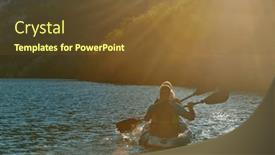  Presentation with kayak - Presentation having young-couple-enjoying-an-idyllic background and a tawny brown colored foreground