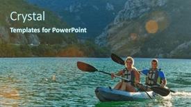  Presentation with kayak - PPT layouts with young-couple-enjoying-an-idyllic background and a ocean colored foreground