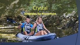  Presentation with kayak - Presentation theme enhanced with young-couple-enjoying-an-idyllic background and a tawny brown colored foreground