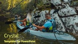  Presentation with kayak - Slides enhanced with young-couple-enjoying-an-idyllic background and a tawny brown colored foreground