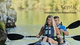  Presentation with kayak - Theme having young-couple-enjoying-an-idyllic background and a yellow colored foreground