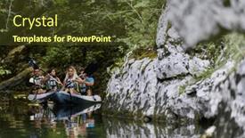  Presentation with kayak - Theme consisting of young-couple-enjoying-an-idyllic background and a tawny brown colored foreground